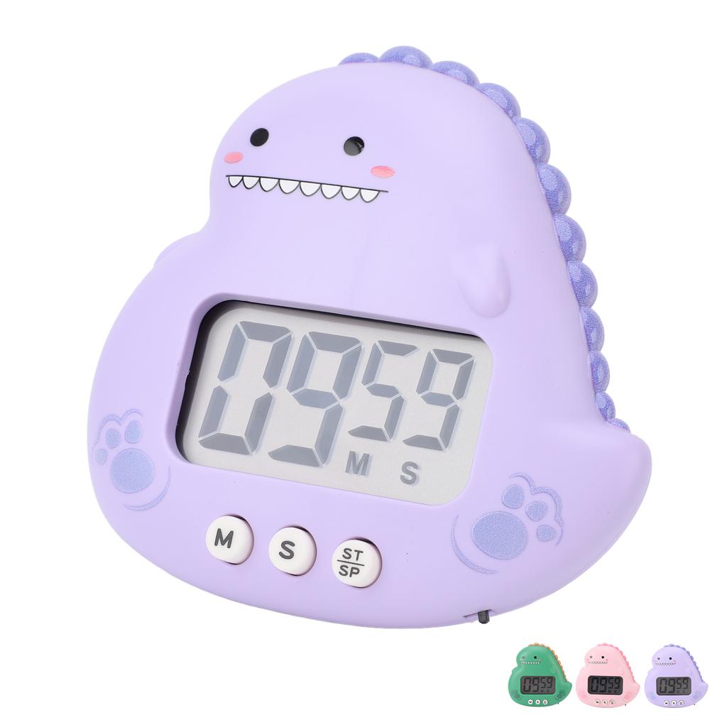 Милый детский таймер с динозавром, большой ЖК-дисплей, громкий будильник, цифровой кухонный таймер, магнитный таймер обратного отсчета