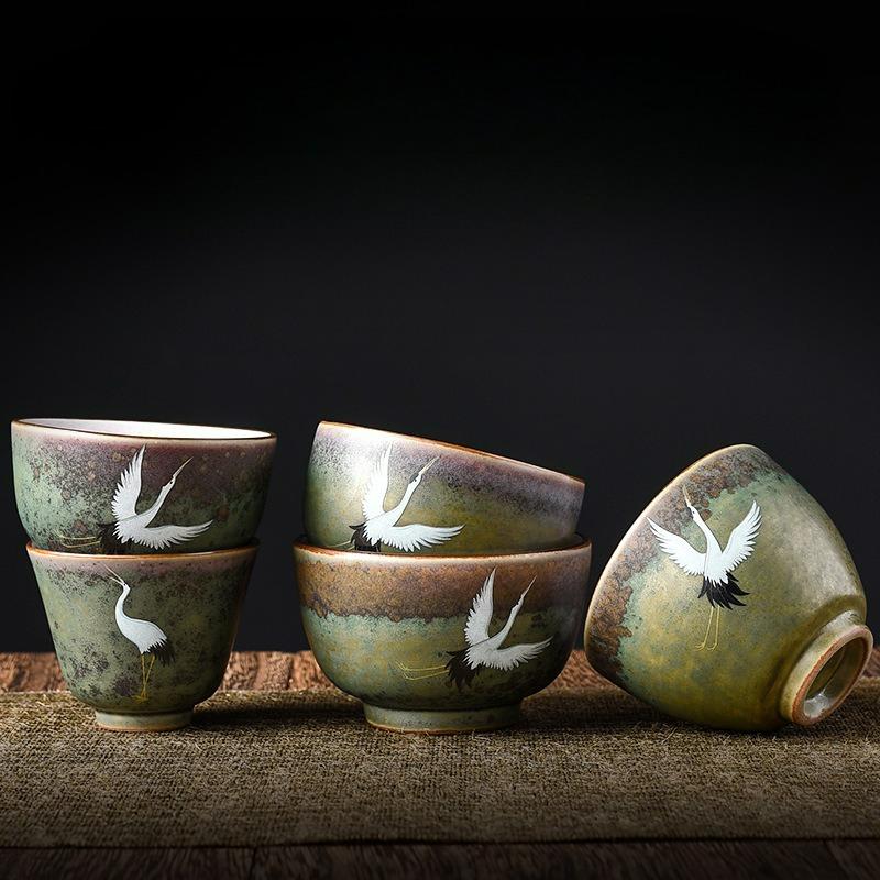Japanese Style Ceramic Retro Chinese Kung Fu Tea Cups Handmade Rough Personal Master Cup Tea Cups Drinkware Wine Mug Water Mugs