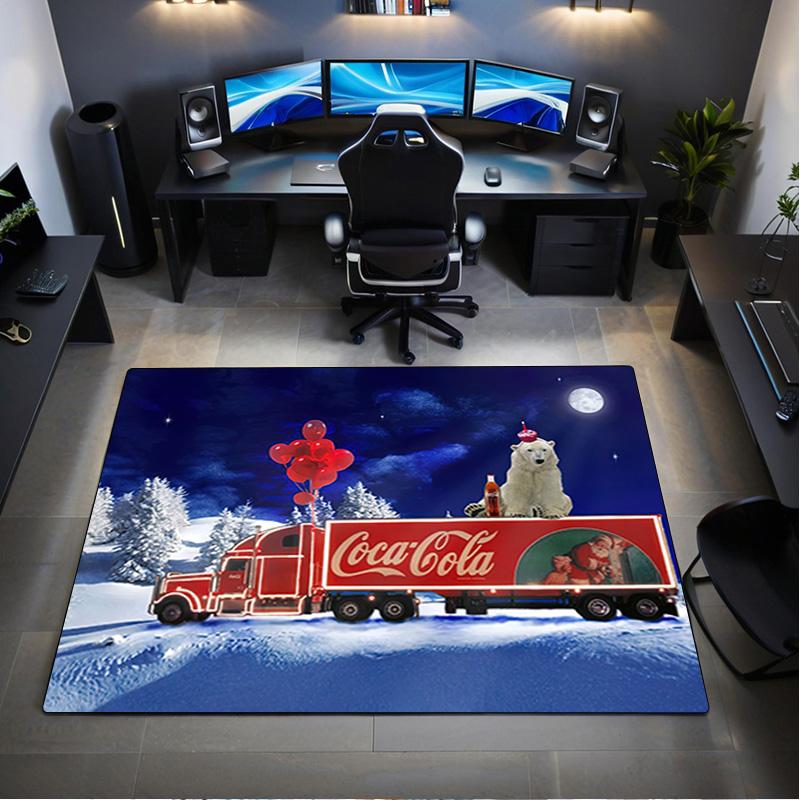 1 шт. Коврик с узором Coca Cola - Декор для дома Ковер Для гостиной Спальни Напольное покрытие Зона компьютерного кресла Коврик