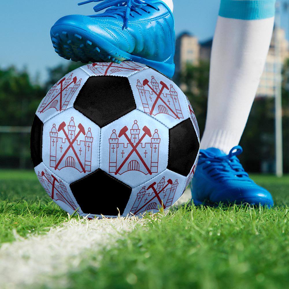 Футбольный мяч для мини-футбола West Ham United, разноцветный, машинная строчка, ПВХ, размер 5, готов к командным тренировкам и соревнованиям, прочный, с высоким отскоком, крутой спортивный подарок