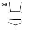 2 Pcs/Set Bra Panties Set Hollow Out Faux Leather Solid Color Wireless Unpadded Elastic Multi Straps Soft Lady Bra Panties Set Wedding Night Bedroom