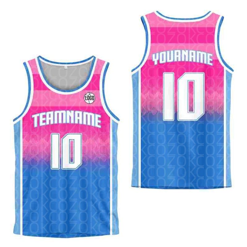 Custom Pink Basketball Jersey Tank Tops for Men Women Jersey Personalized Team Unisex Top
