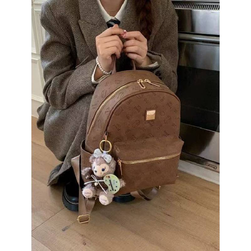Modern Cute Cat Backpack Pu With Duffy Pendant And Easy Carry For Casual Outings