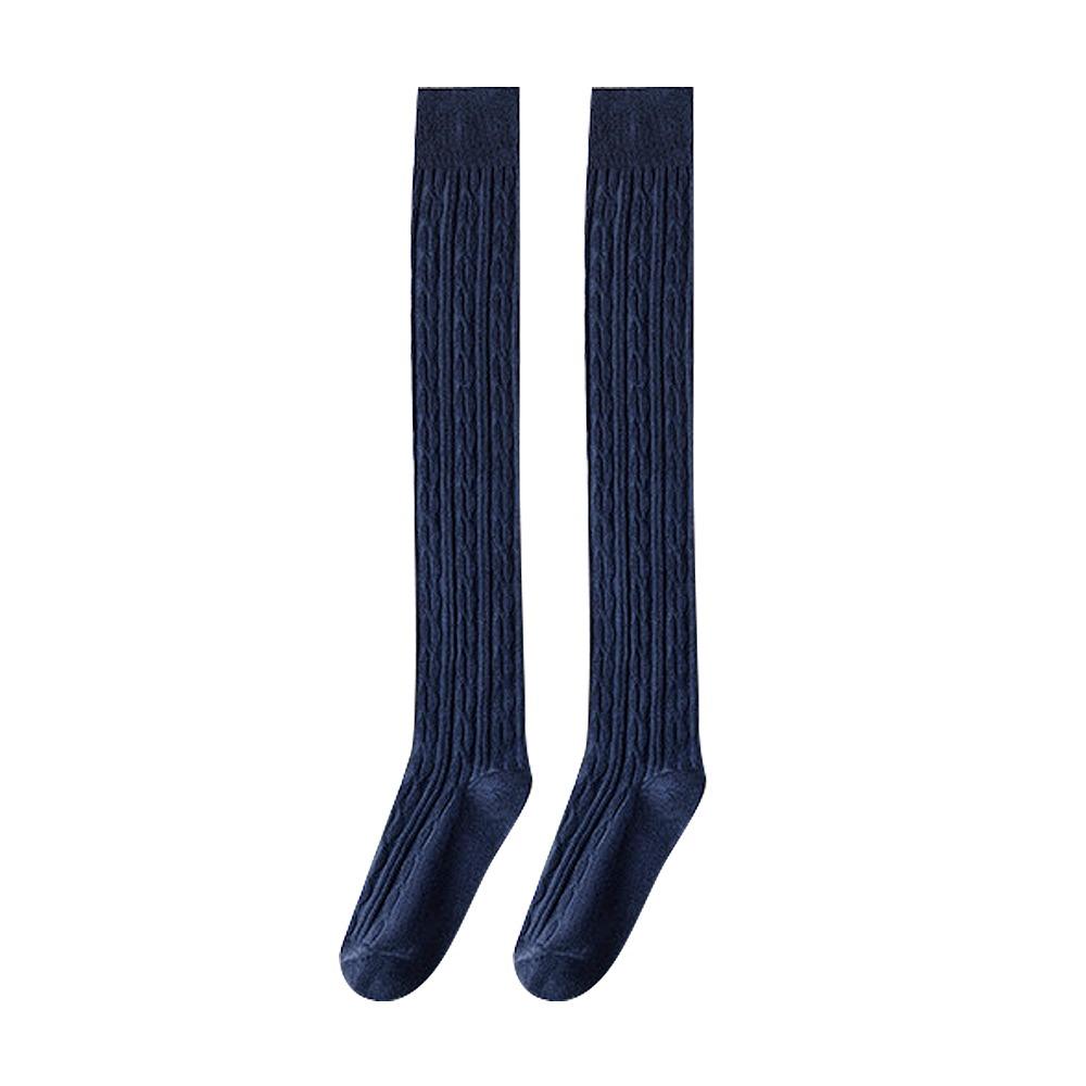 Solid Color Knee High Socks Long Stockings Autumn Winter Season for Women