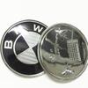 Logo Bmw For Real Carbon Fiber Black Silver 74mm Hood Trunk Badge Emblem