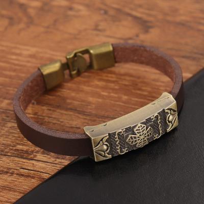 Стильный простой викингский винтажный кожаный браслет с пряжкой для мужчин, индивидуальный панк-стиль, парный поп-браслет