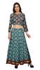 Moomaya Two Piece Long Skirt And Crop Top Printed Indian Ethnic Set For