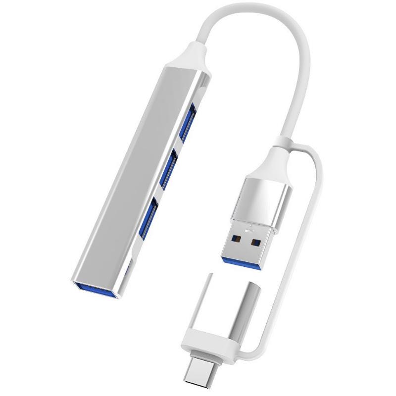 Высокоскоростной USB-C хаб-разветвитель с двумя выходами на 4 порта USB 3.0