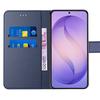Coque pour Samsung Galaxy S26 Plus, Protection Anti-Rayures Cuir PU Bleu Marine - 2 Verres Trempés