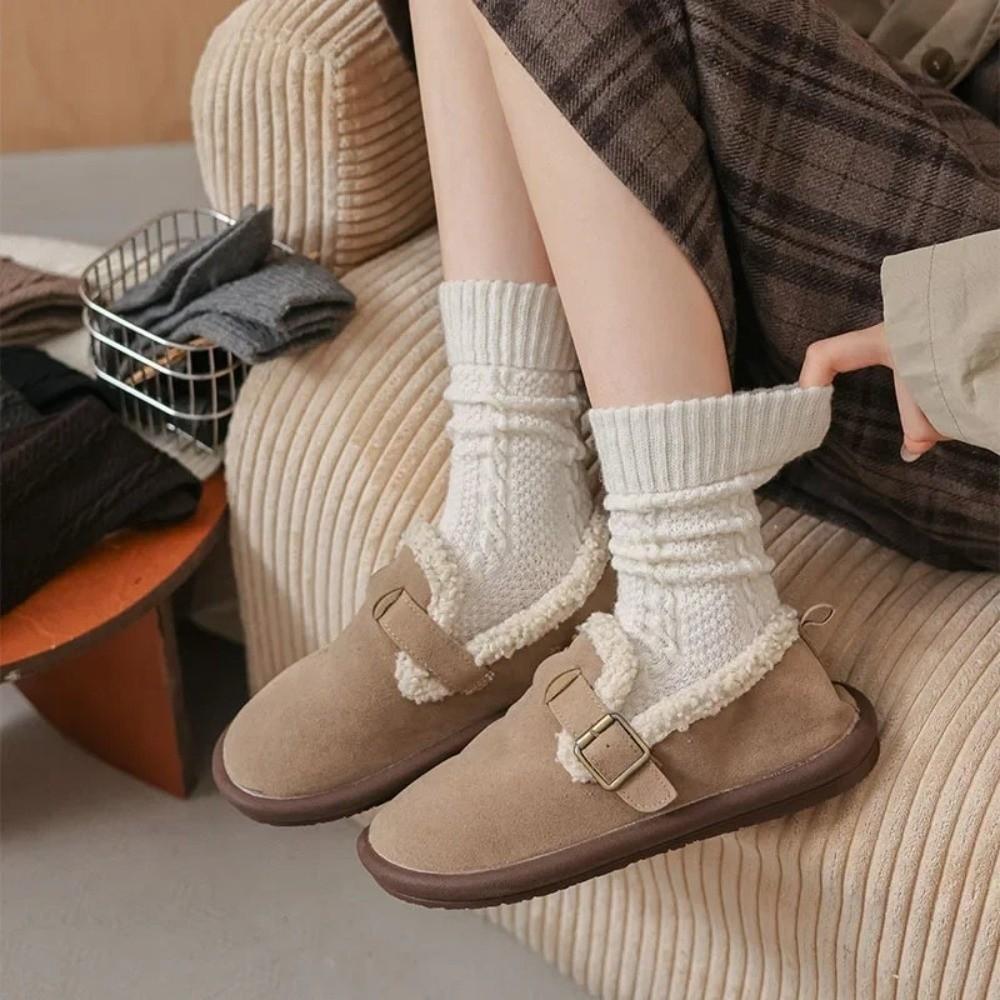 New Vintage Winter Socks Thickened Breathable Floor Socks Warm Soft Stacked Sock for Women