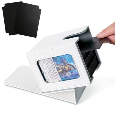 Venssu Deck Trading Card Display 100 Совместимость с двойными и тройными вертикальными 2 разделителями и 1 верхним кожаным внутренним футляром, футляром, окном, деталями,