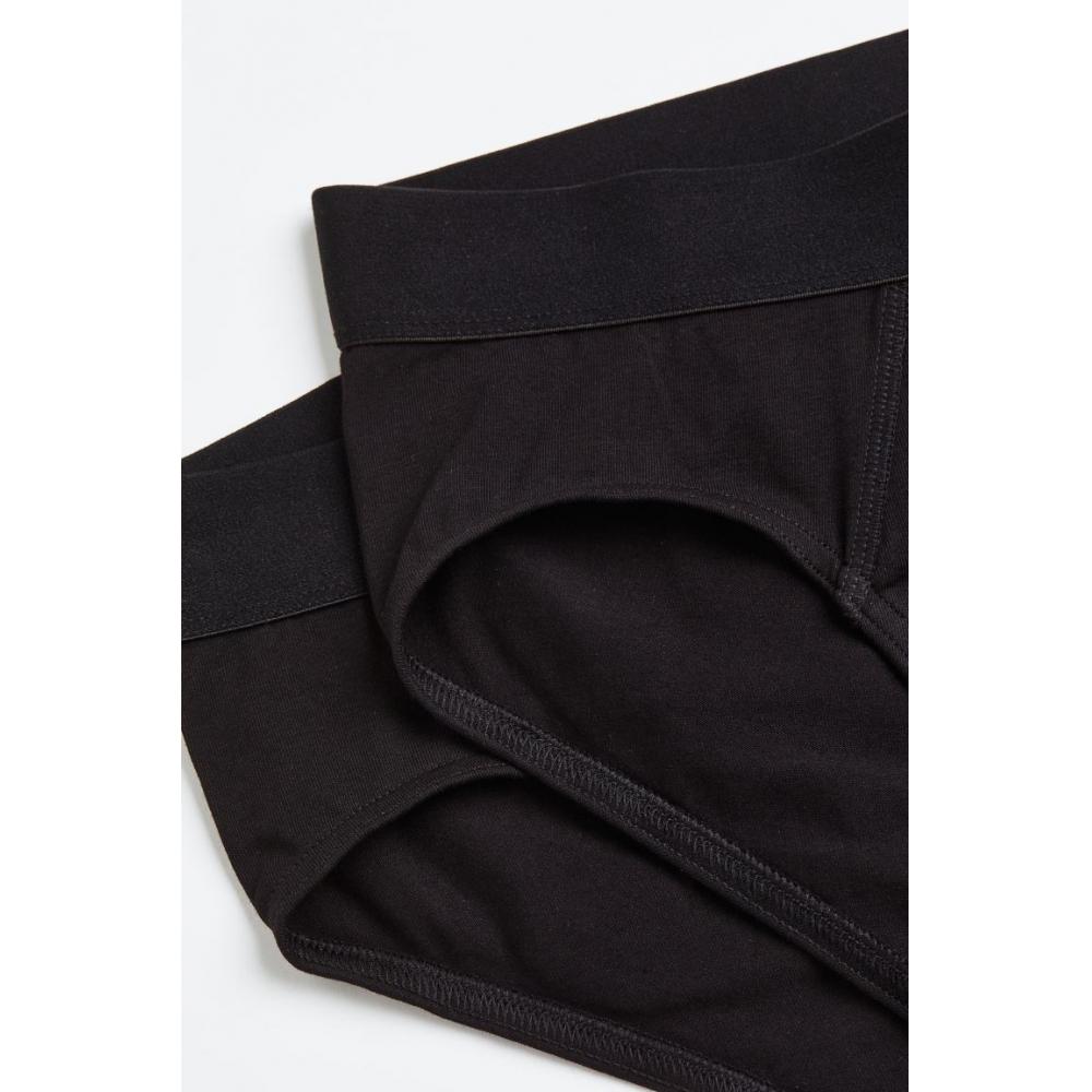 Трусы HM из 3 предметов, лайкра, черный цвет