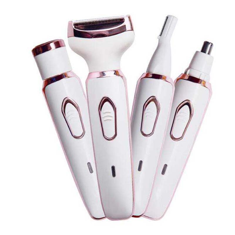 4 в 1 Безболезненный Эпилятор для Удаления Волос Перезаряжаемый Триммер Женская Бритва для Тела Лица Ног Подмышек Бикини Лобка Удаление Волос