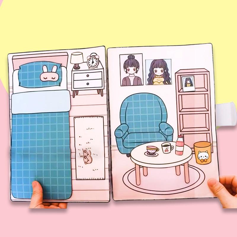 Милая Книга для Девочек Тихая Книга Одевалка Книжка-наклейка Игрушка DIY Ручная Работа Набор Материалов для Игрушек Детская Образовательная Антистрессовая Игрушка