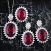 Luxury Palace Style Pigeon Blood Pigeon Egg Shaped Zircon Jewelry Set For Women's Party Fashion Jewelry
