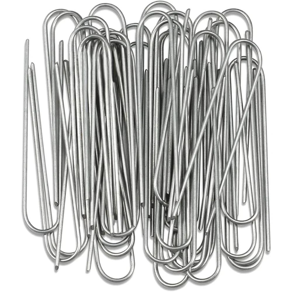 Садовые скобы U-типа, прочные колья для заборных труб, штыри для дерна, оцинкованные садовые шипы для удержания газонов, гвозди для ограждения земли