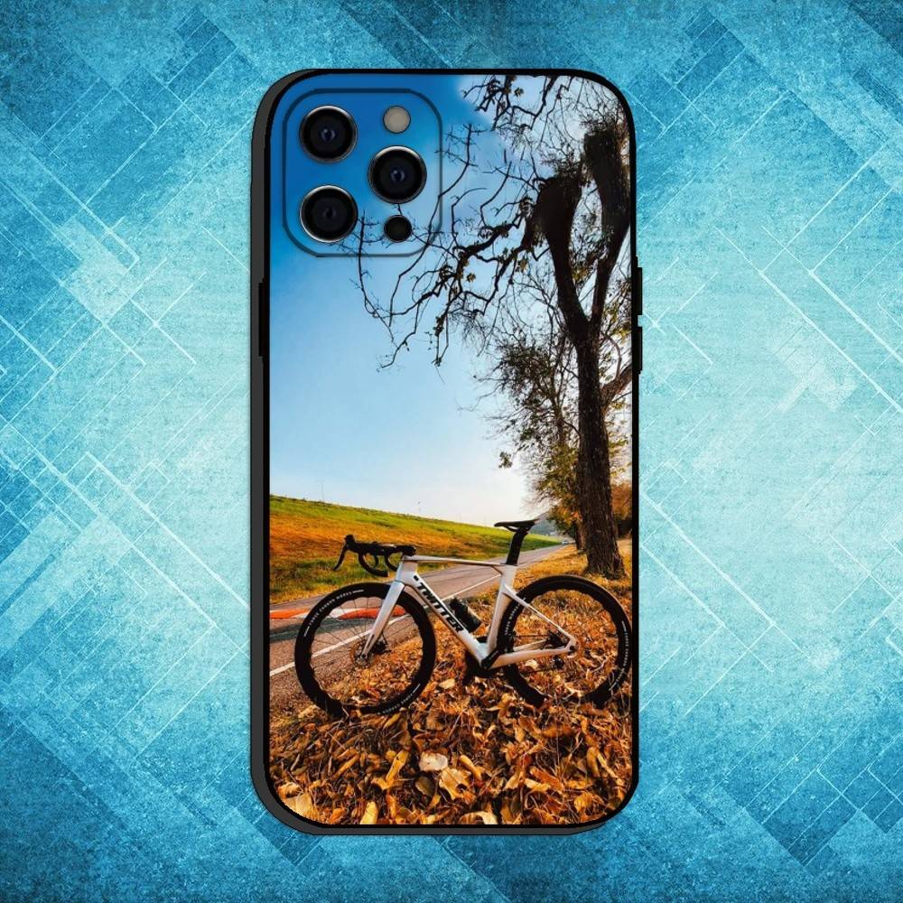 Спортивный чехол для телефона Fixie Bike для iPhone17,16,15,14,13,12,11 Plus,Pro Max Мягкий черный чехол