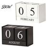 Durable Iron Art Calendar Metal Bird Perpetual Desk Calendar, Frame Desktop Office Accessory with Rotating Flip Month Date Display for Home