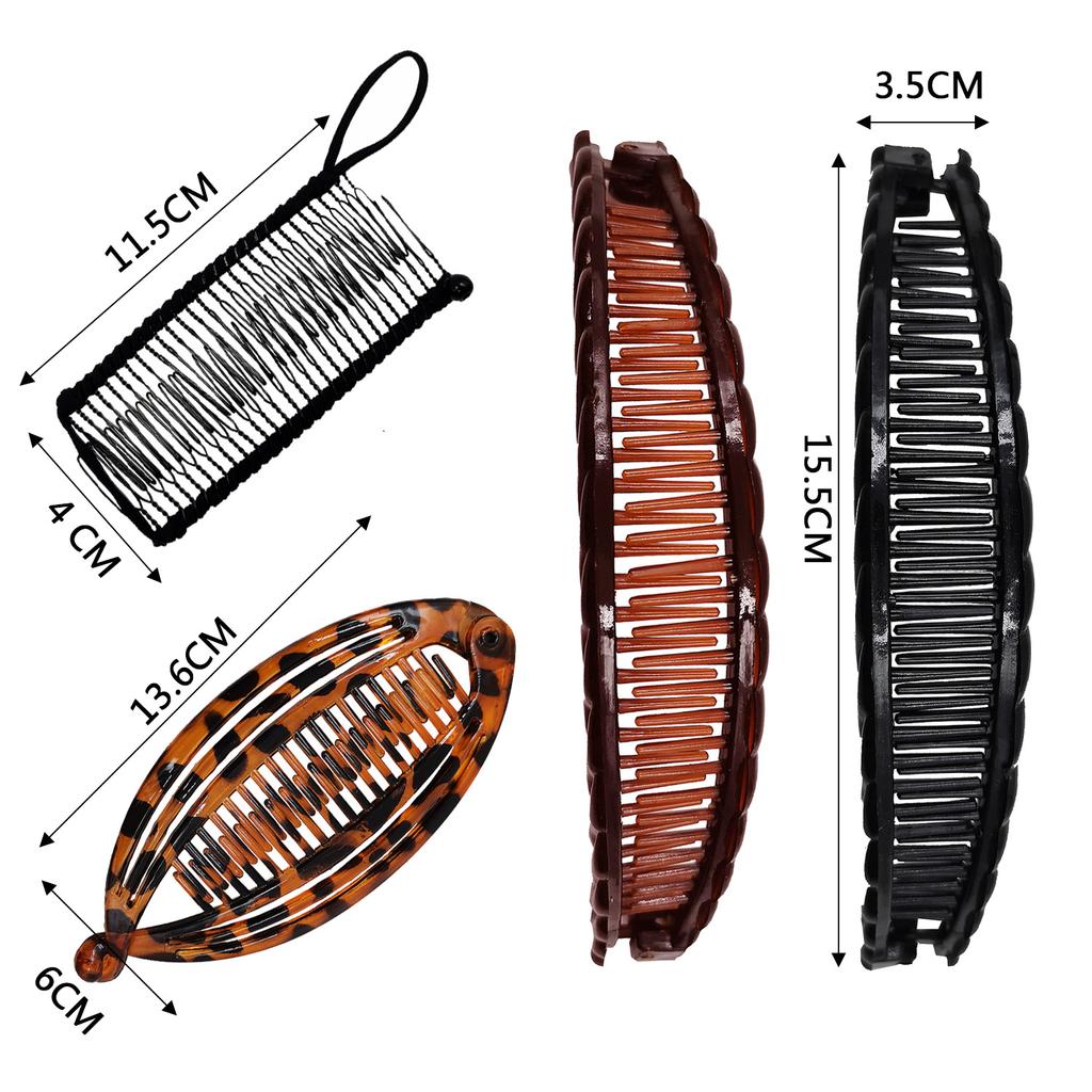 Заколки для волос «банан» Ленивые плетения волос набор зажимов «банан» для девочек Инструмент для прически «конский хвост» Спиральная заколка для волос Женская расческа для волос Расческа для булочек Аксессуары