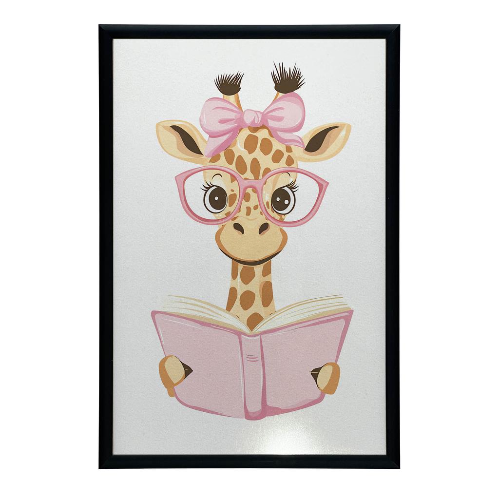 Plakat Uśmiechnięta Żyrafa W Różowych Okularach Plakat Uśmiechnięta Żyrafa W Różowych Okularach, 40X50 Cm, Bez Ramy, Papier Matowy 230 Gsm