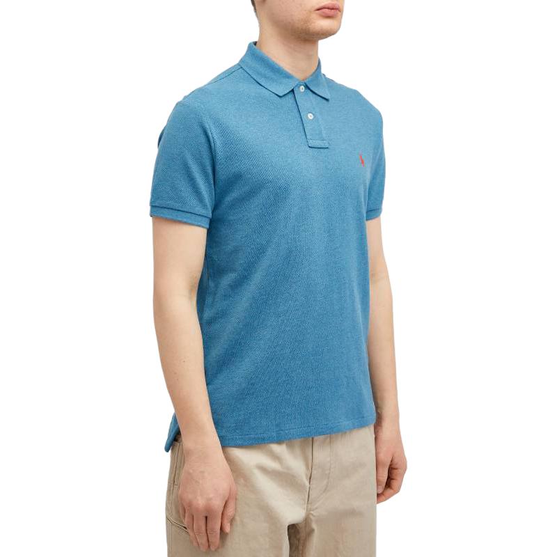 Polo Ralph Lauren однотонная вышитая рубашка поло с логотипом для мужчин, синяя 710680784-366