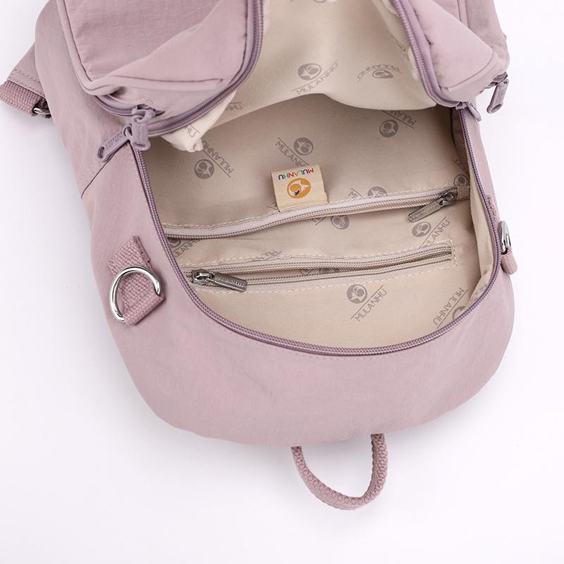 Однотонный женский рюкзак большой вместимости, дорожный рюкзак, легкая нейлоновая сумка