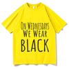 2026 New On Wednesday We Wear Black Tshirts Summer Unisex Pure Cotton Fashion Tees Unisexs Unisexs Outdoor Sports Crew Neck Tops