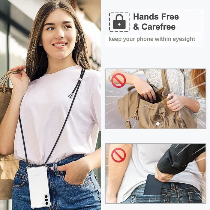 Coque - BOOLING - pour Samsung Galaxy S23 Ultra - Antichoc - Cordon Réglable - Transparent