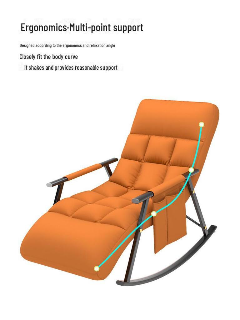 Легкое роскошное кресло-реклайнер: Складное кресло-качалка для гостиной или балкона, идеально подходит для отдыха и обеденных перерывов.
