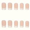 Набор из 24 накладных ногтей Chic French Tip Push-On - глянцевый Aurora белый и розовый, набор накладных ногтей средней длины French Tip