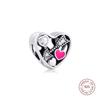 Fits Europe Bracelets Struck by Love Heart Charms 925 Sterling Silver Women Beads DIY Jewelry Making