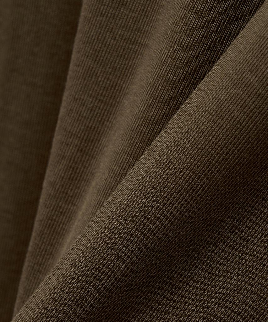 NOIRER Многослойная футболка-henley с коротким рукавом (Хаки Айвори)