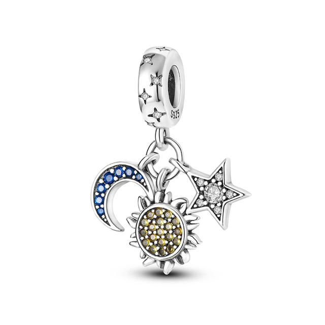 925 Серебряный Шарм Подходит для Любителей Шарма Серии Любовь Браслет Ожерелье Брелок Женские Ювелирные Изделия Diy