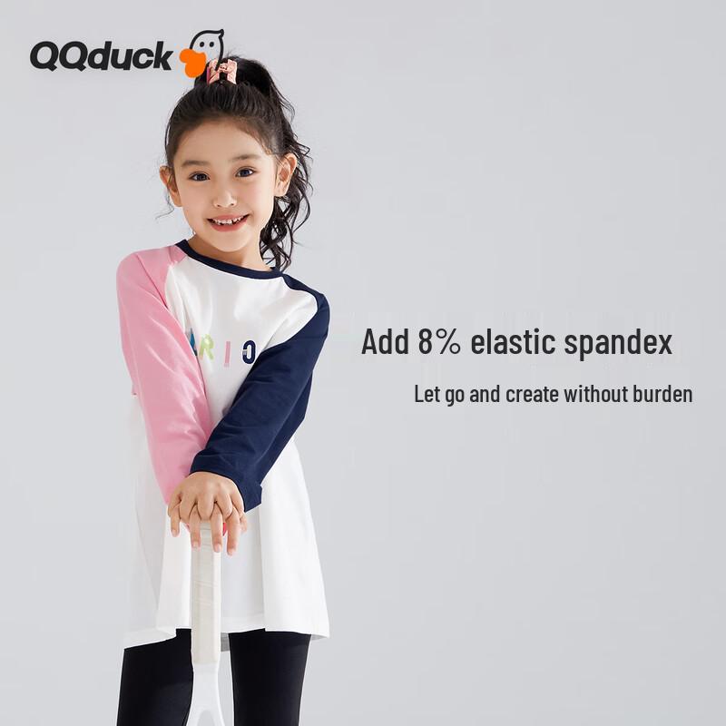 QQ DUCK Девочки Повседневная крутая футболка с длинным рукавом