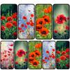 Для Samsung Galaxy S24 S23 iPhone 16 15 14 Xiaomi Redmi Note 13 12 11 10 8 Plus 9 Pro Max X XR A06 14CЧехол для телефона Flower Poppy Bloom OPPO Huawei Cover