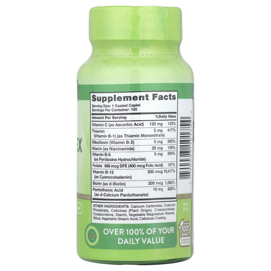 Nature'S Truth, Complete B-Complex Plus Vitamin C, High Potency, Coated Tablets, 100 Tablets