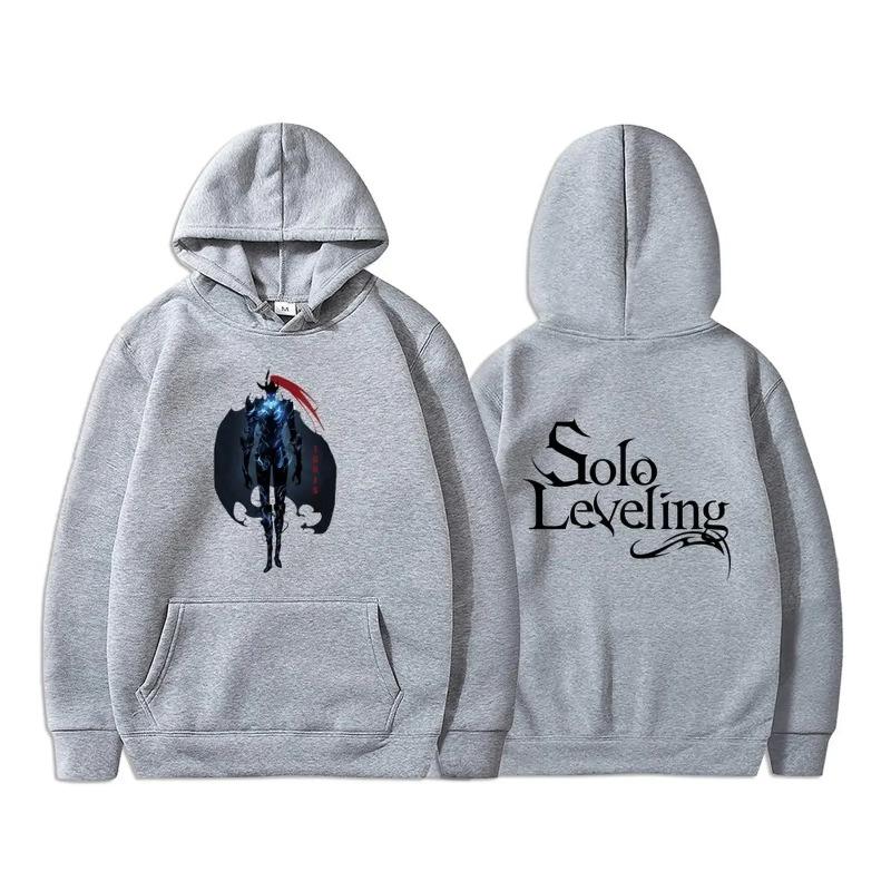 Anime Solo Leveling Sung Jin Woo Graphic Print Autumn Winter Fleece Manga Hoodies Clothes Oversized Streetwear