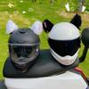2Pcs Plush Motorcycle Helmet Cat Ears Decoration Stickers Motocross Helmet Full Face Off Road Helmet Decor