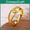 Chic Brass Gold Plated Twist Design Couple Ring Ideal For Fashion Forward Women