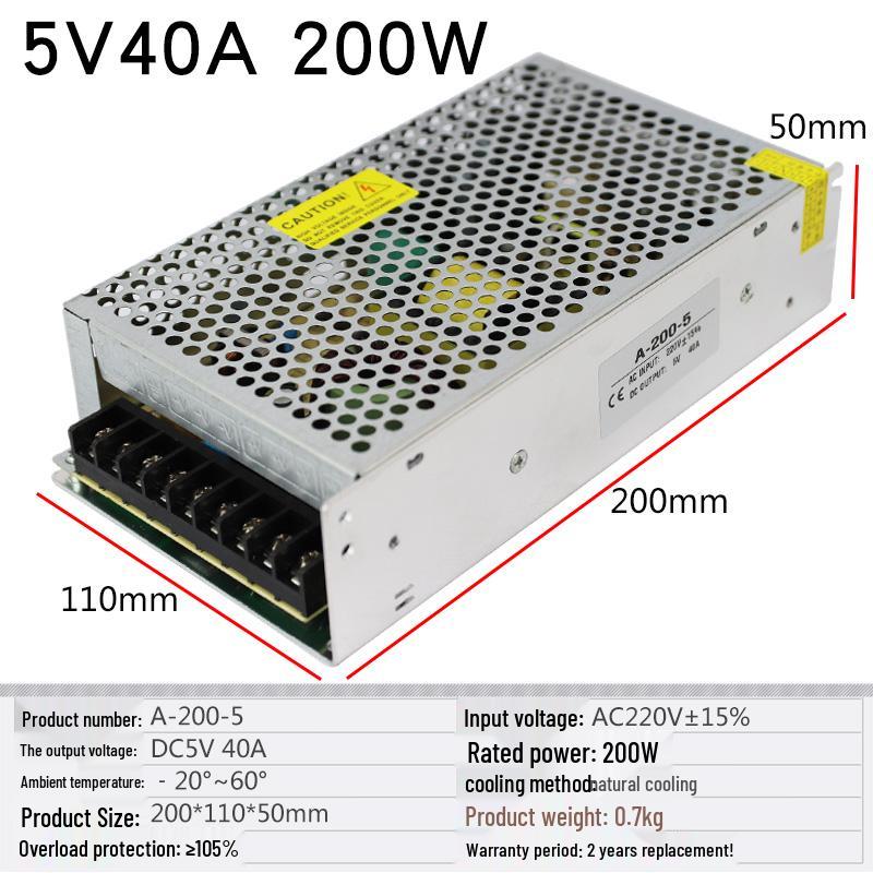 220V to 5V Power Supply Transformer for LED Display, 40A-80A (A-200W-5)