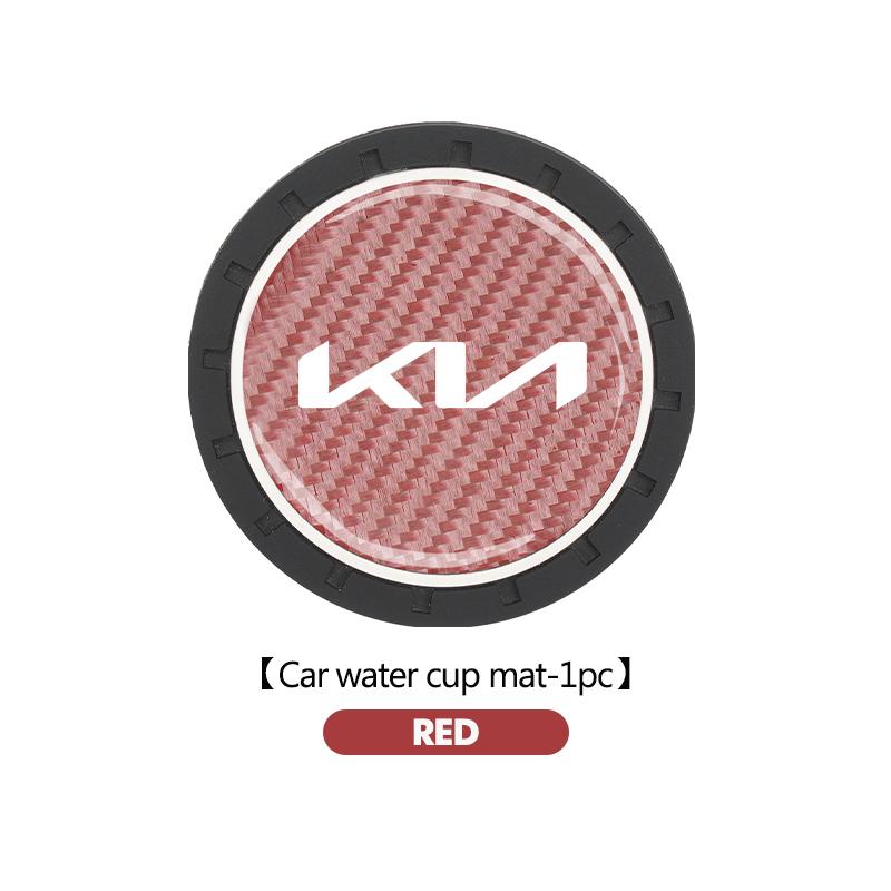 CNR2 1/2pcs Car Silicone Coasters Water Cup Pads Non-Slip Mats For KIA Stinger Optima Cerato Soul Venga Forte Spectra Sedona