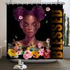 African American Woman Shower Curtain Sexy Black Girl Lady Inspirational Queen Abstract Boho Waterproof Bathroom Shower Curtain
