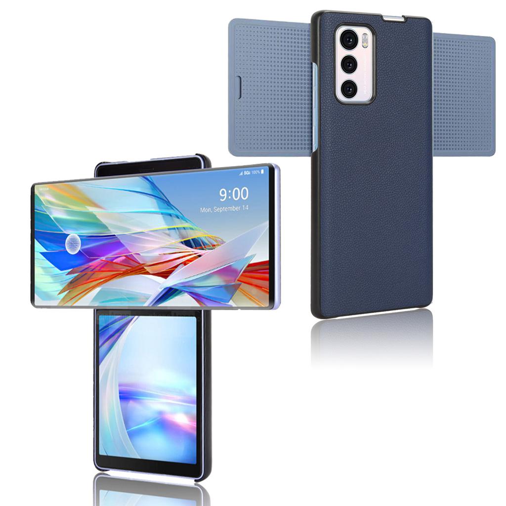 Для LG Wing 5G Чехол из поликарбоната с покрытием из искусственной кожи с текстурой личи, Защита от царапин, Чехол для мобильного телефона