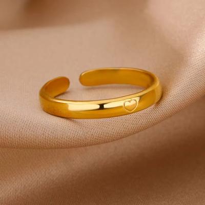 Кольца из нержавеющей стали с маленьким сердечком для женщин, золотистого цвета, минималистичные, свадебные, парные, ювелирные украшения, подарок для женщин