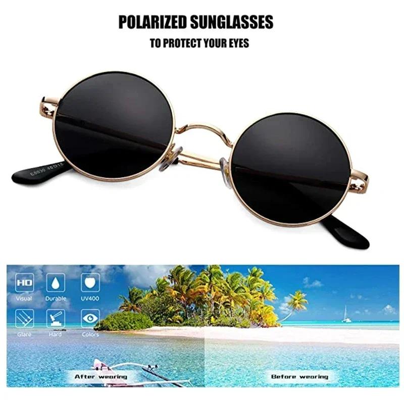 Classic Small Round Sunglasses Polarized For Men Women Retro Vintage Circle Hippie Sun Glasses Uv400