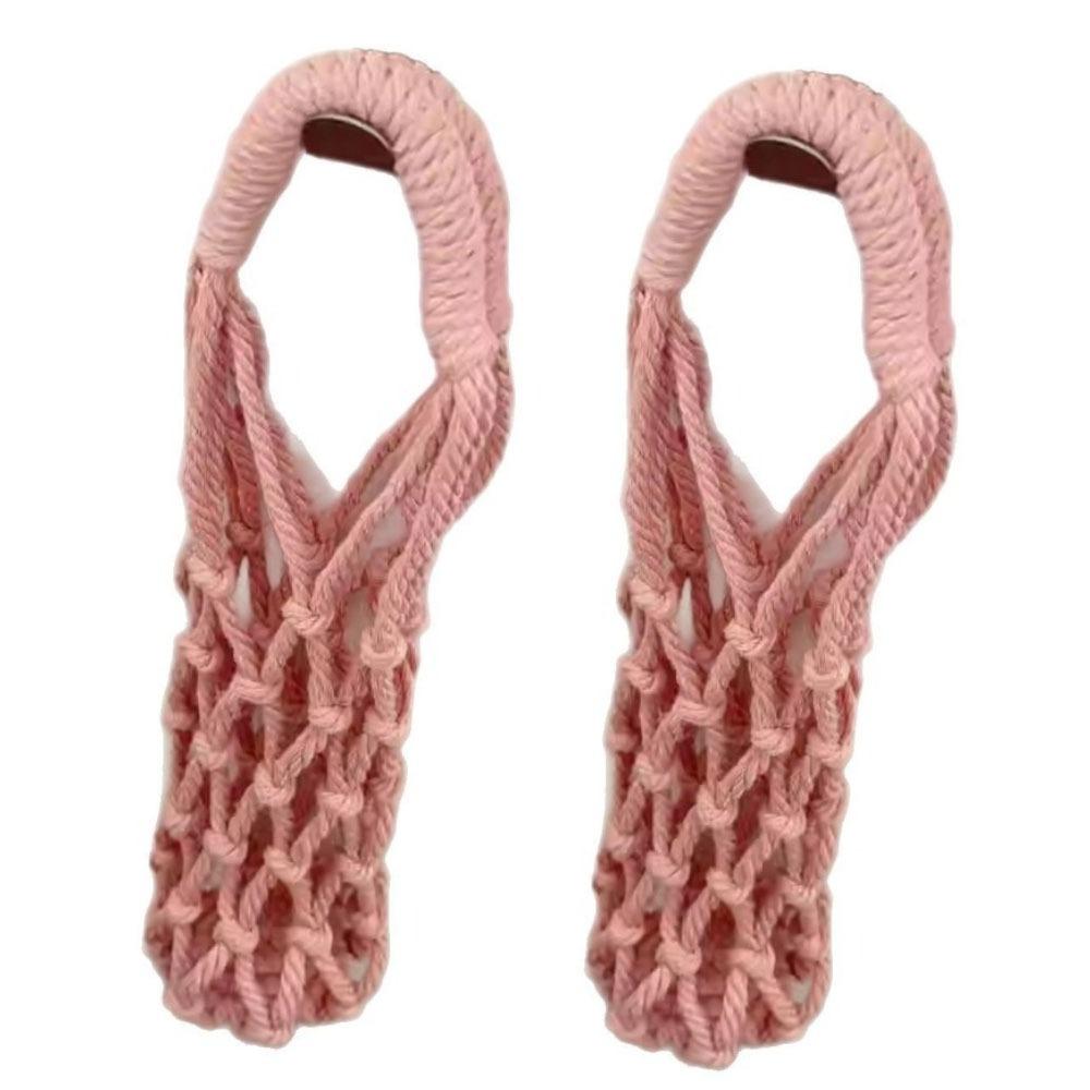 2Pcs Woven Water Bottle Bags Hollow Out Water Cup Mesh Bag Crochet Cup Holder  For Outdoor Carrying