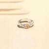 Sparkling Sun Moon Couple Finger Ring Stackable Matching Rings Adjustable Open Rings  Couple