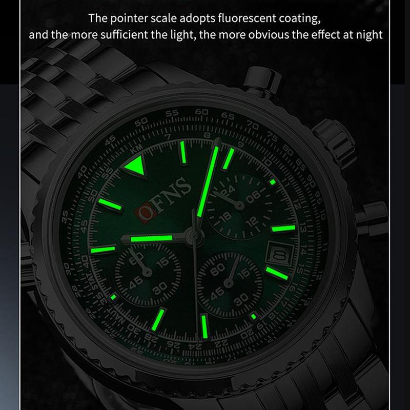 Men Watches Luxury Chronograph Date Waterproof Male Clock Steel Band Quartz Wristwatch