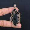 Подвеска из черного турмалина и черного оникса | Окисленная чистая медная подвеска | Ожерелье с подвеской | Подвеска из меди ручной работы в подарок