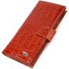 Trendy Wallet for Men Made of Genuine Leather with Crocodile Embossing CANPELLINI 21918 Red